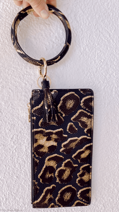 Black, Gold Leopard Clutch Keychain by www.thehouseofblondie.com