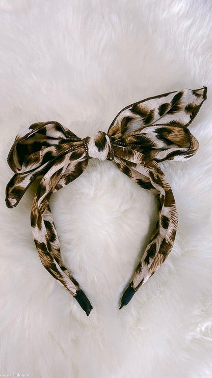 Bow Animal Printed Headband by www.thehouseofblondie.com