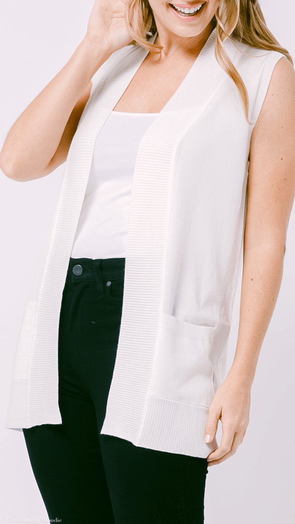 White sleeveless clearance cardigan womens