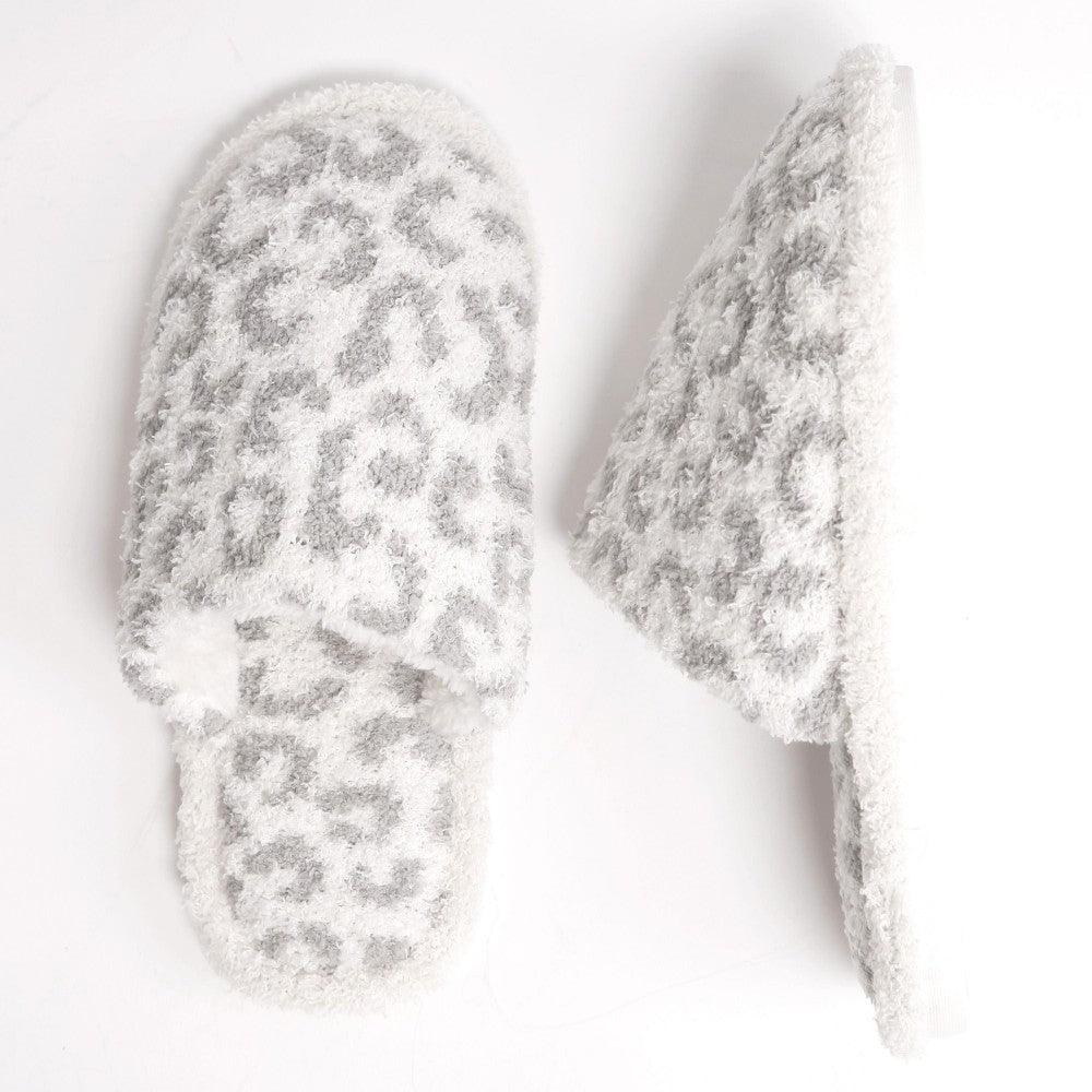 Comfy Leopard Animal Print Slippers - Grey by www.thehouseofblondie.com