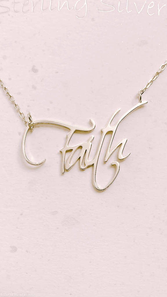 Handwritten Script "Faith" Charm Necklace by www.thehouseofblondie.com