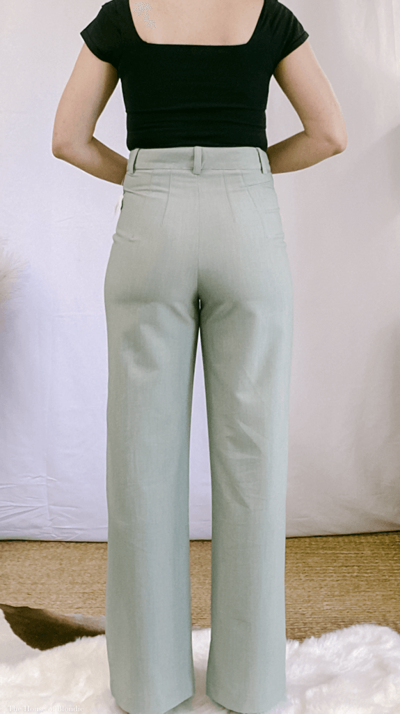 Kyra Pintuck High Waist Sage Green Straight Leg Pant by www.thehouseofblondie.com