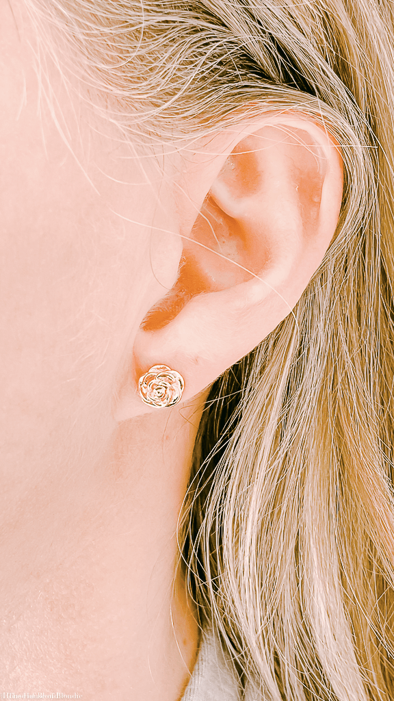 Rose Stud Gold Earrings by www.thehouseofblondie.com