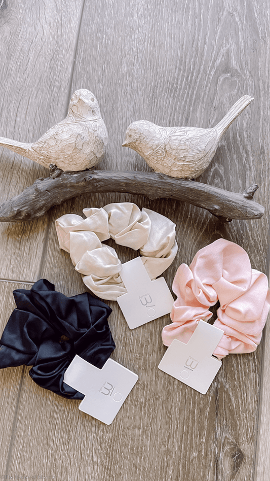 Satin Scrunchies - (3 Colorways) by www.thehouseofblondie.com